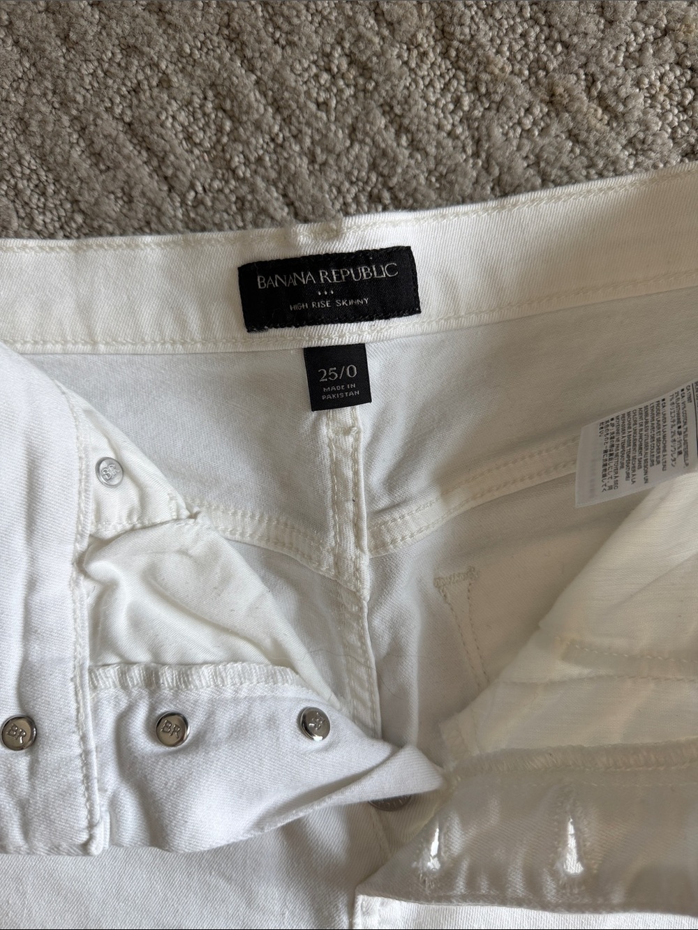 Banana Republic White High-Rise Skinny Jeans - Women